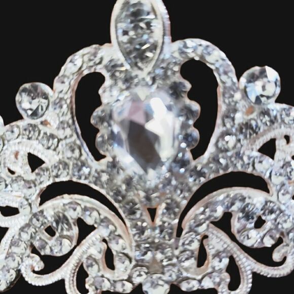 Wedding tiera silver tone and rhinestones. - Picture 3 of 3